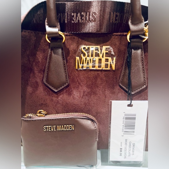 Steve Madden Chocolate Suede Satchel NWT - Picture 2 of 13